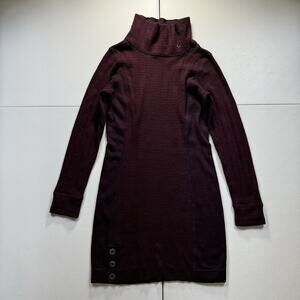Prana Dress Women's Size Small Purple‎ Burgundy Long Sleeve Sweater Kelland Wool